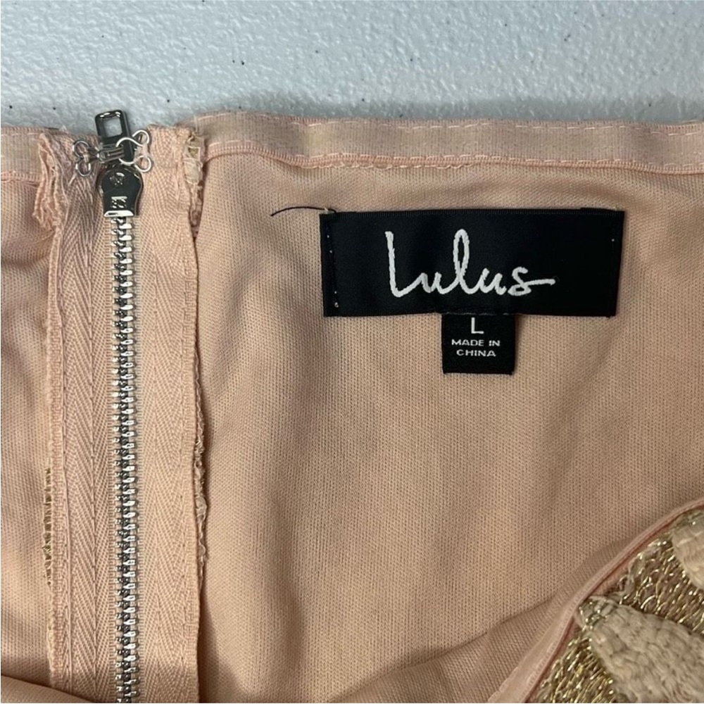 Lulu's Strapless Ruffle Textured Dress in Tan - Picture 10 of 16
